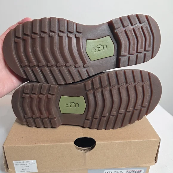 NWT UGG Kids Callum Ankle Boot Leather Chelsea Black, Size 2 - Picture 8 of 11